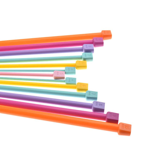 Poppy Crafts Plastic Knitting Needle Set - Colourful
