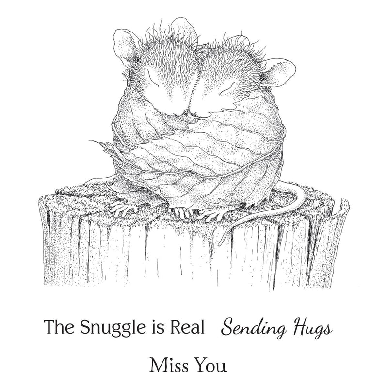House Mouse Cling Rubber Stamp Snuggle Up*