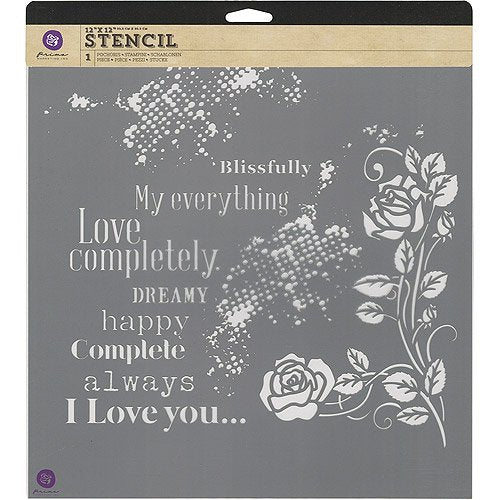 Prima Marketing Inc Stencil 12" x 12" Rose Sentiments