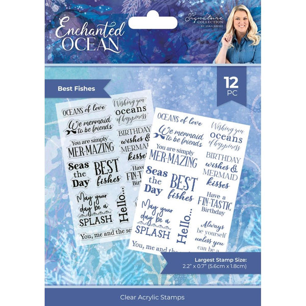 Sara Signature Enchanted Ocean Clear Acrylic Stamps 6"X4" Best Fishes