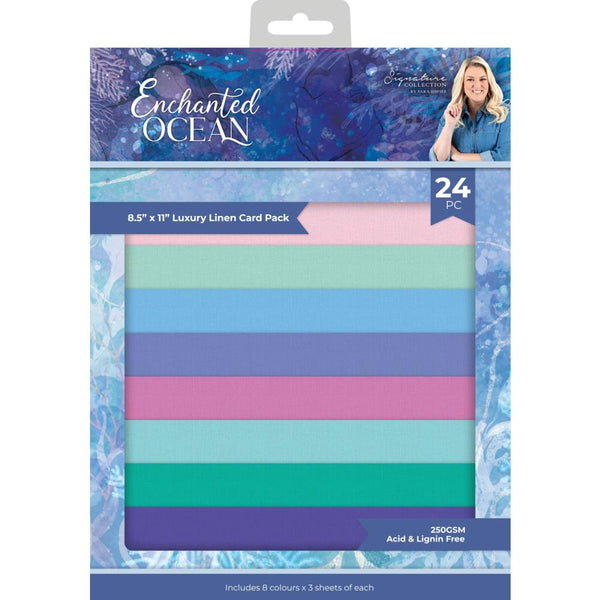 Sara Signature Luxury Linen Cardstock 8.5"X11" Enchanted Ocean*