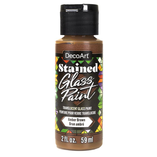 DecoArt Stained Glass Paint 2oz - Amber Brown