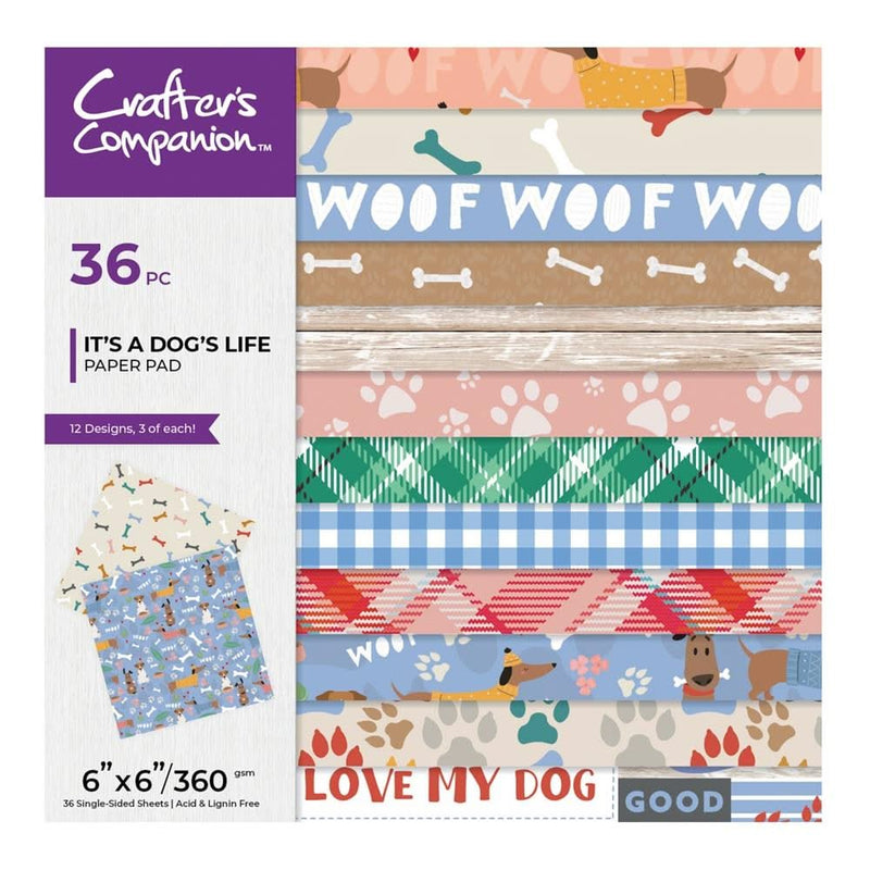 Crafter's Companion Pets Rule Printed Paper Pad 6"X6" It's A Dog's Life*