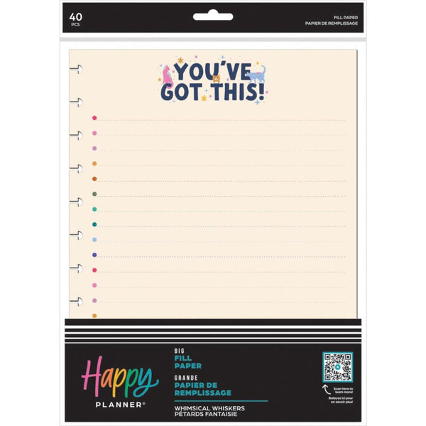 Happy Planner Big Fill Paper Whimsical Whiskers