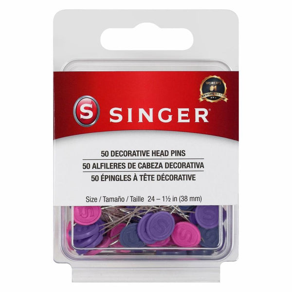SINGER Decorative Head Straight Pins 50/Pkg
