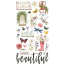 Simple Vintage Meadow Flowers Chipboard Stickers 6"X12"*