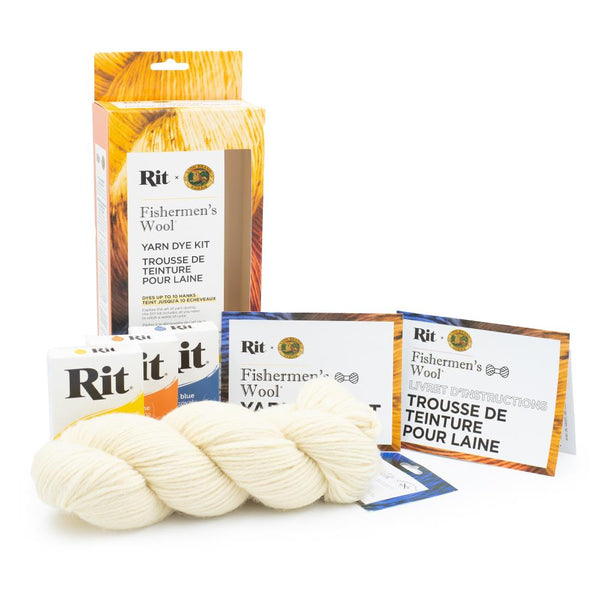 Lion Brand - Fishermen's Wool Yarn Dye Rit Kit Tangerine, Golden Yellow, Blue - 105-600BE