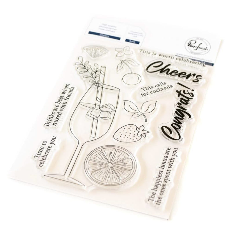 Pinkfresh Studio Clear Stamp Set 4"X6" Cheers