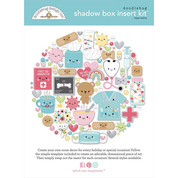 Doodlebug Design Shadow Box Insert Kit Happy Healing - 8153