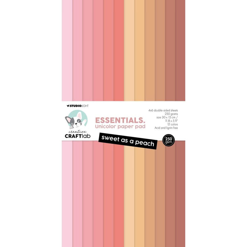 Studio Light Essentials Unicolor Paper Pad 11.8"X5.9" 24/Pkg Nr. 190, Sweet As A Peach