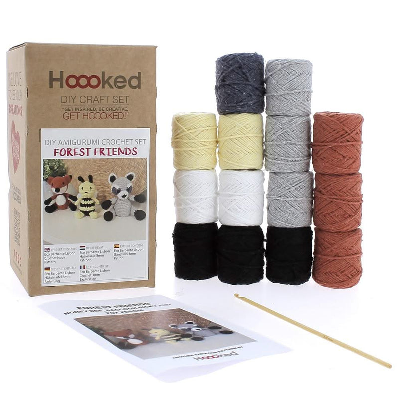 Hoooked Amigurumi DIY Kit W/Eco Barbante Yarn Forest Friends*