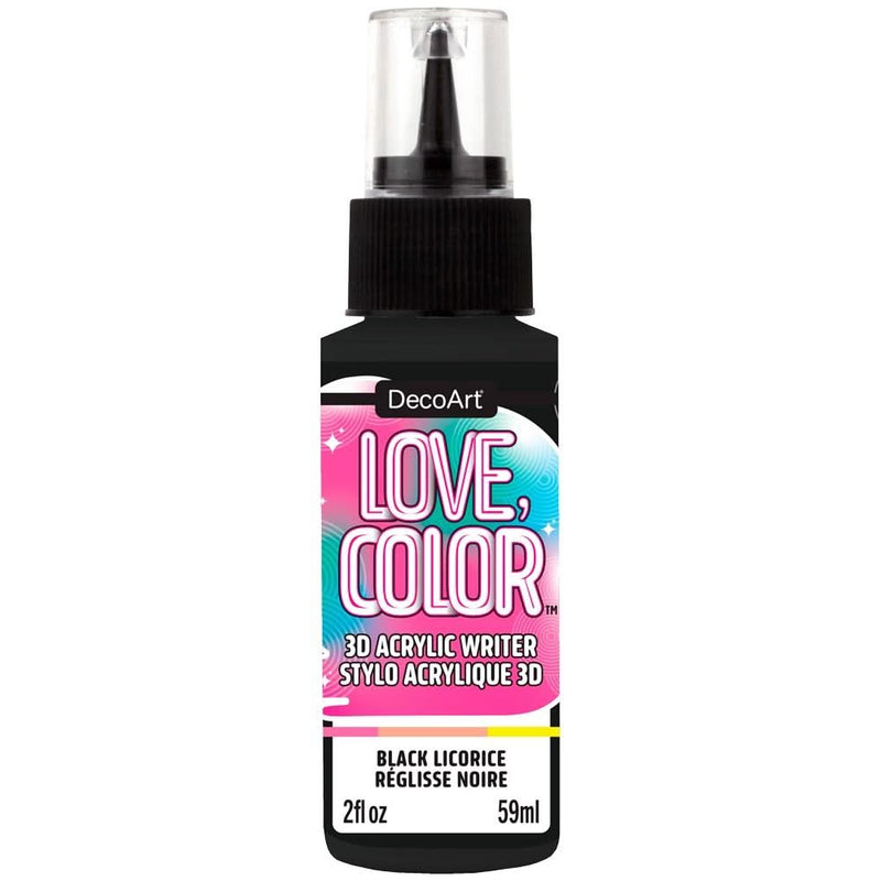 DecoArt Love Colour 3D Acrylic Writers 2oz - Black Licorice