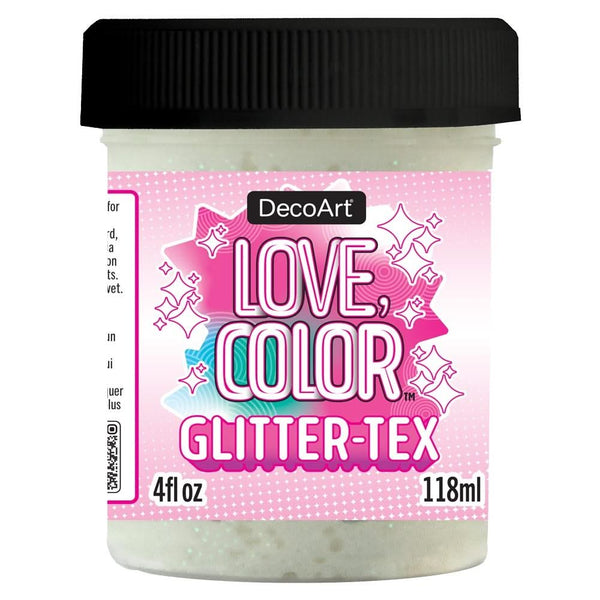 DecoArt Love Colour Glitter-Tex 4oz White