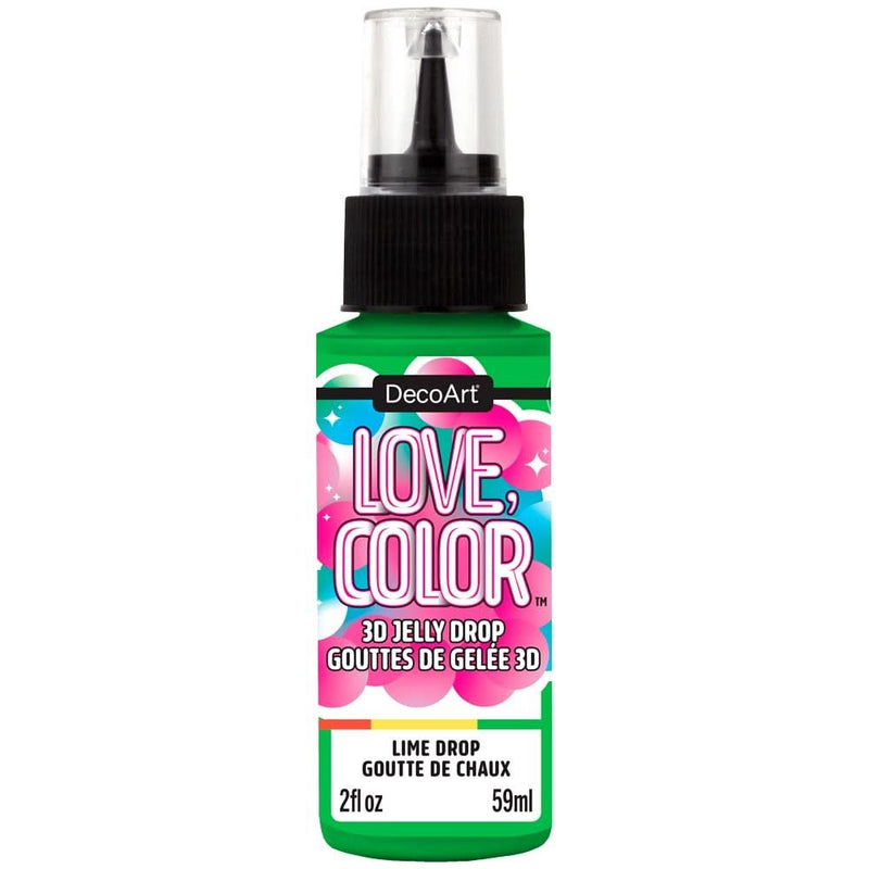 DecoArt Love Colour 3D Jelly Drops 2oz - Lime Drop*