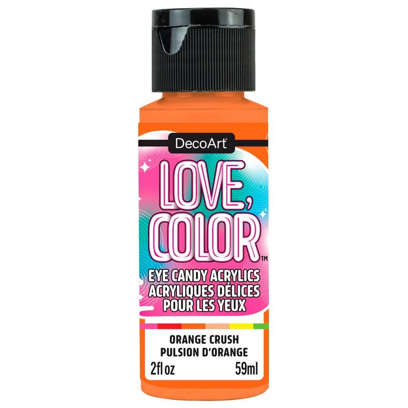 DecoArt Love Colour Eye Candy Acrylic Paint 2oz - Orange Crush*