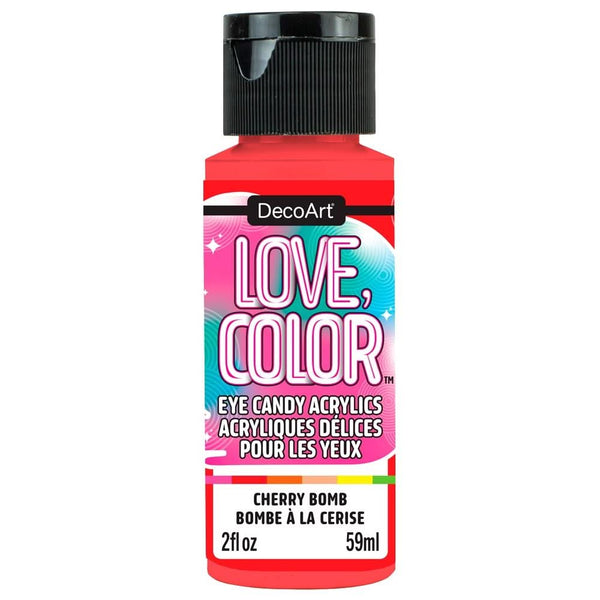 DecoArt Love Colour Eye Candy Acrylic Paint 2oz - Cherry Bomb*