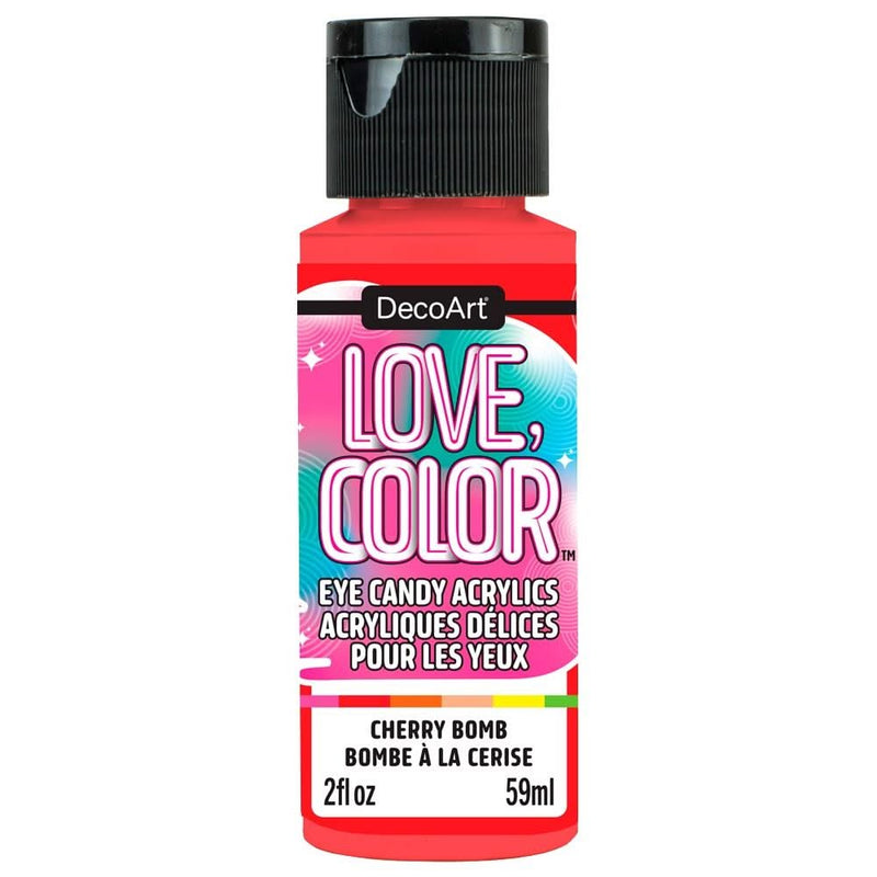 DecoArt Love Colour Eye Candy Acrylic Paint 2oz - Cherry Bomb*