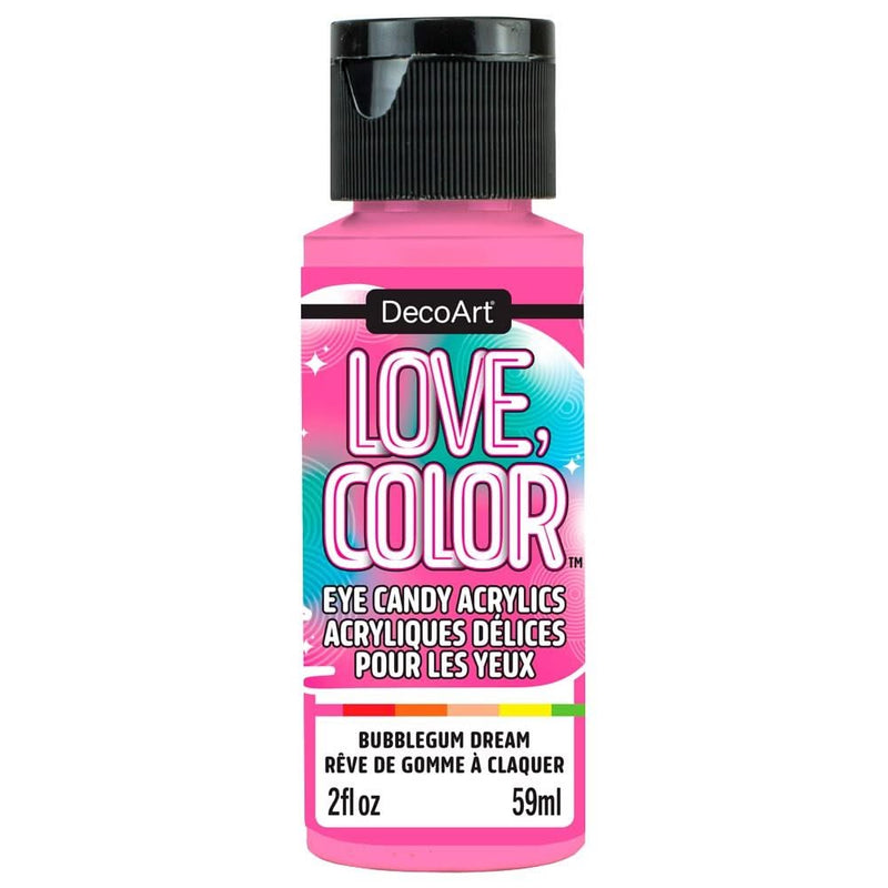 DecoArt Love Colour Eye Candy Acrylic Paint 2oz - Bubblegum Dream*