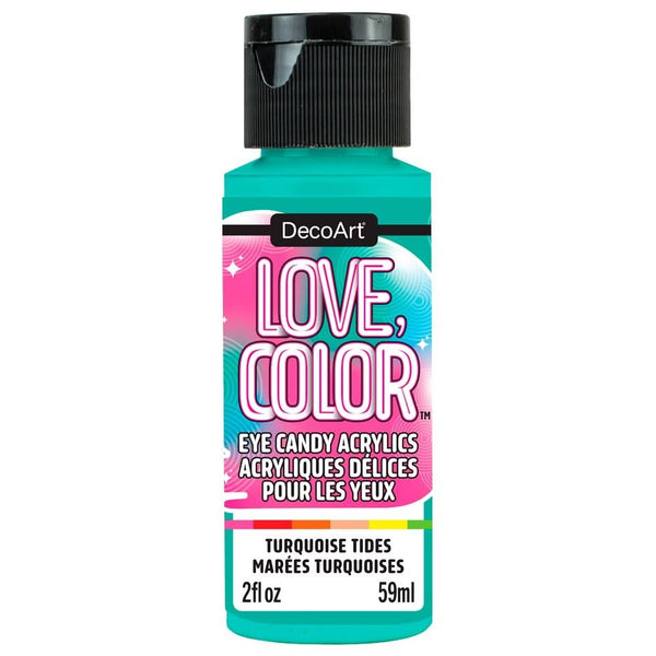 DecoArt Love Colour Eye Candy Acrylic Paint 2oz - Turquoise Tides*