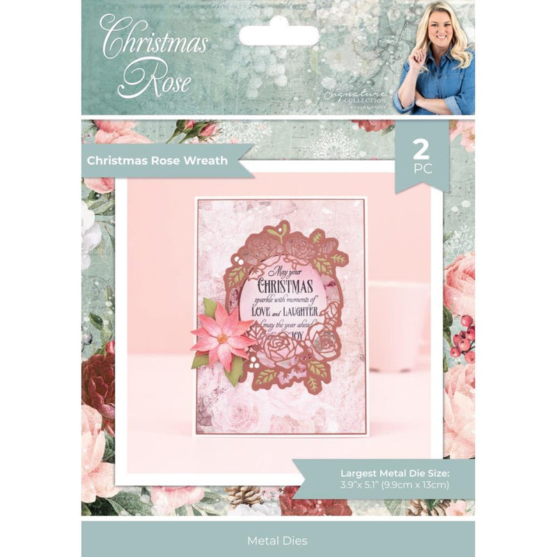 Crafter's Companion Sara Signature Stamp And Die Christmas Rose Wreath, Christmas Rose*