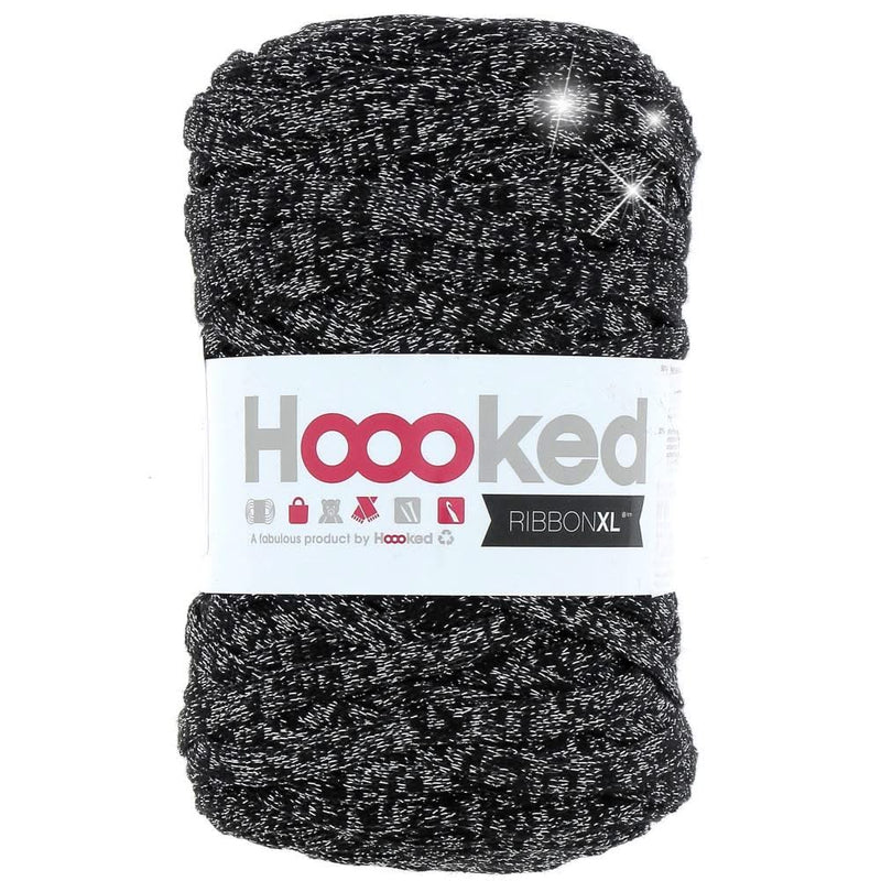 Hoooked Ribbon XL Lurex - Black Sparkle*