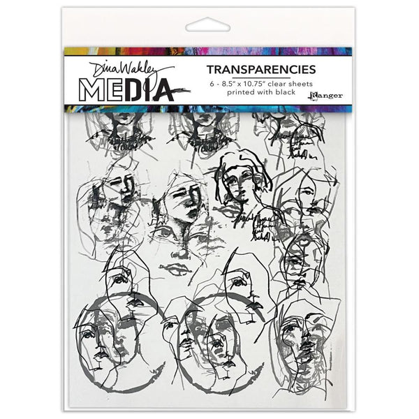 Dina Wakley MEdia Transparencies 8.5"X10.75" 6/Pkg Tinies Set 1*