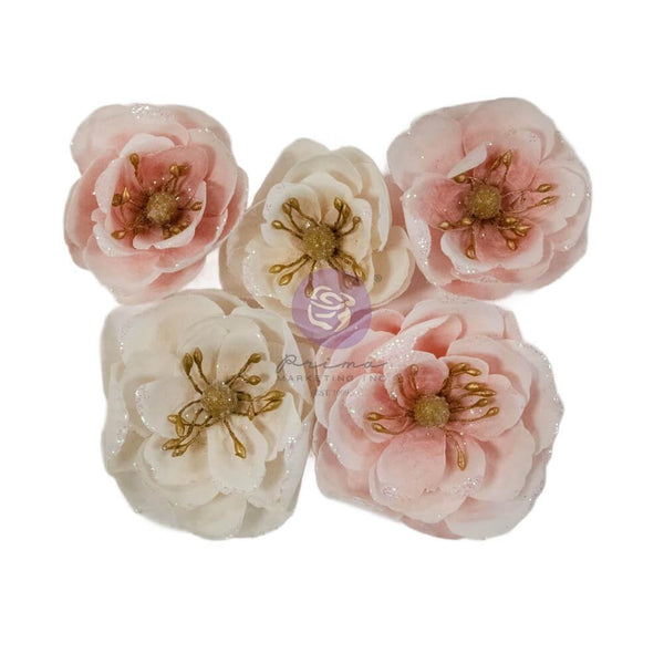 Prima Marketing Paper Flowers 5/Pkg Santa Sweet, 25 & Peppermint*