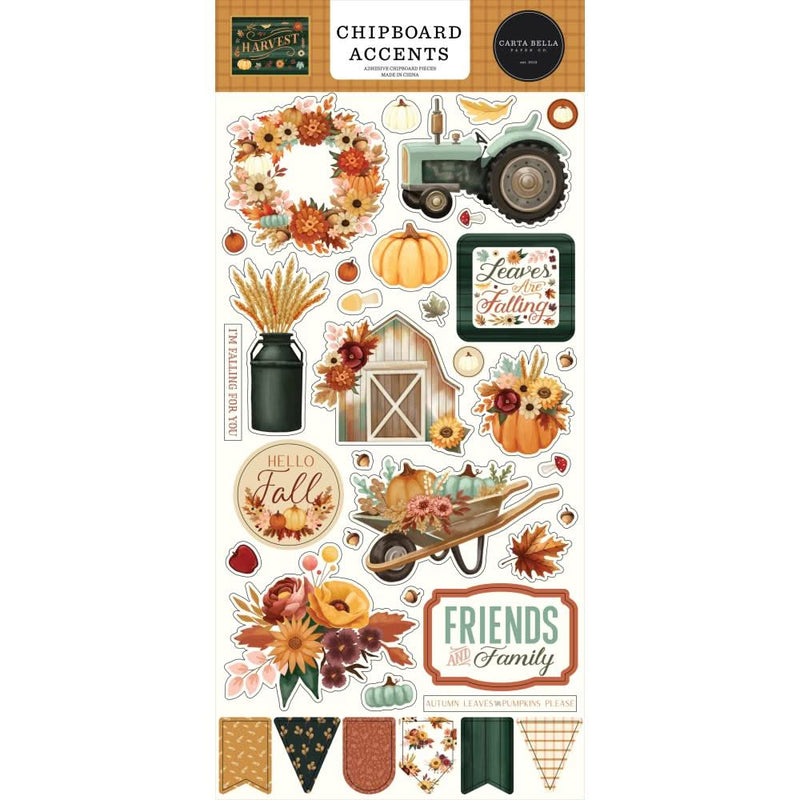 Carta Bella Chipboard 6"X13" Accents, Harvest*