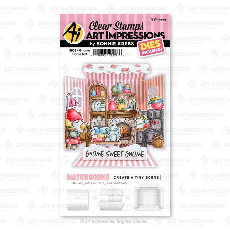 Art Impressions Matchbooks Stamp & Die Set Gnome Home*