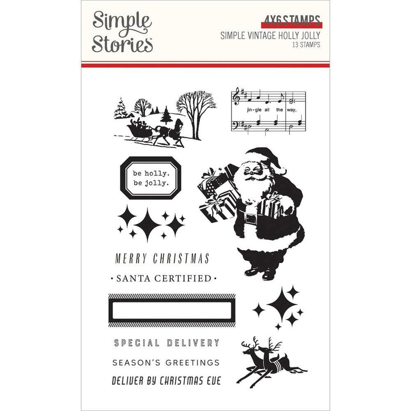 Simple Vintage Holly Jolly Clear Stamps Photopolymer*