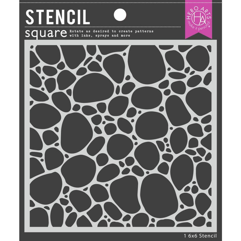 Hero Arts Stencil 6"X6" Pebbles & Stones