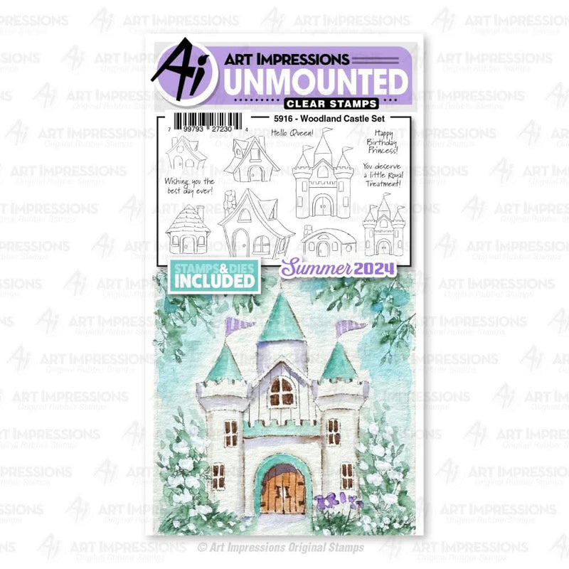 Art Impressions Watercolour Journals Stamp & Die Set Woodland Castle*