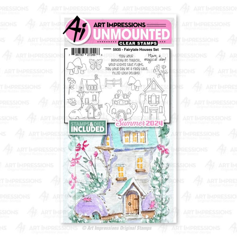 Art Impressions Watercolour Journals Stamp & Die Set Fairytale Houses*