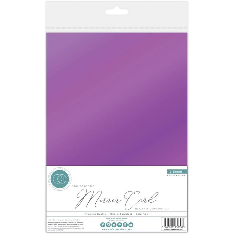 Craft Consortium Essential Mirror Card A4 10/Pkg Lilac*