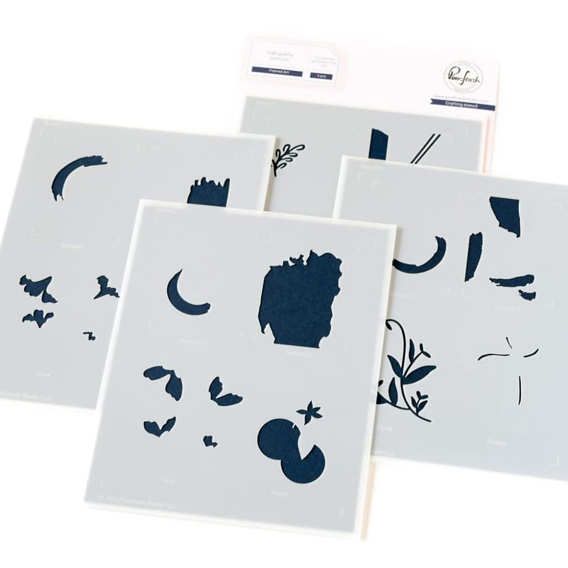 Pinkfresh Studio Stencils 4.25"X5.5" 6/Pkg Framed Art*