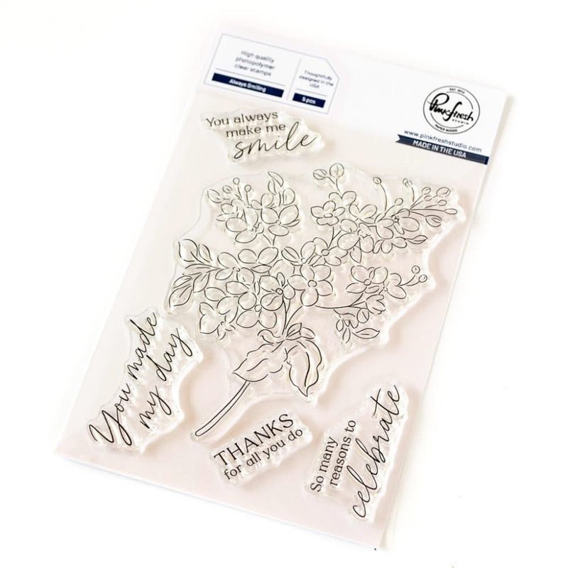 Pinkfresh Studio Clear Stamp Set 4"X6" Always Smiling*