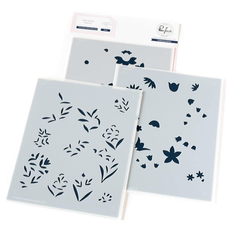 Pinkfresh Studio Stencils 4.25"X5.5" 3/Pkg Print Shop: Modern Botanicals*