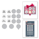 Spellbinders Press Plates & Die Set By Lisa Horton Festive Circle Sentiments*