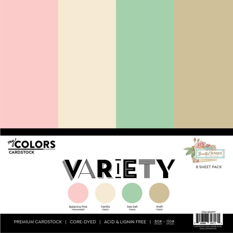 PhotoPlay Cardstock Variety Pack 8/Pkg Beautiful Junque*