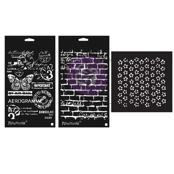 Prima Marketing Finnabair Art Alchemy Stencil Set Perfectly Grungy