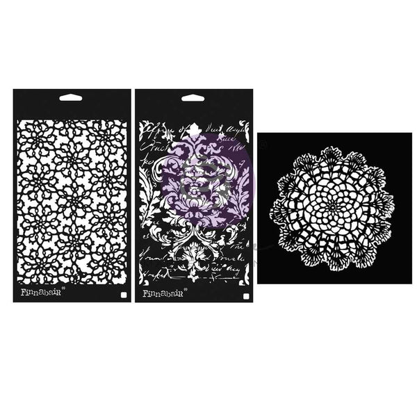 Prima Marketing Finnabair Art Alchemy Stencil Set Shabby Romantic*