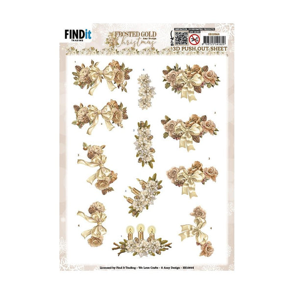 Find It Trading Amy Design Frosted Gold Christmas Punchout Christmas Piece*