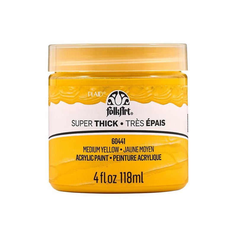 FolkArt Super Thick Acrylic Paint 4oz Medium Yellow