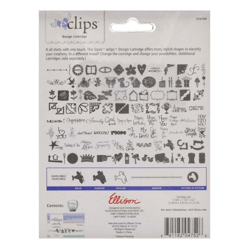 Sizzix Eclips Cartridge - All Occasions  LIMIT 1 PER ORDER