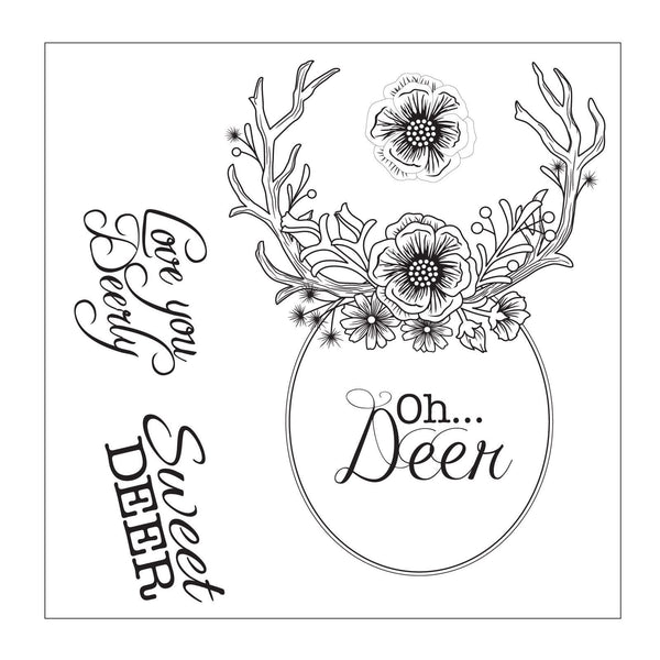 Sizzix Framelits Die & Stamp Set by Jen Long - Sweet Deer*