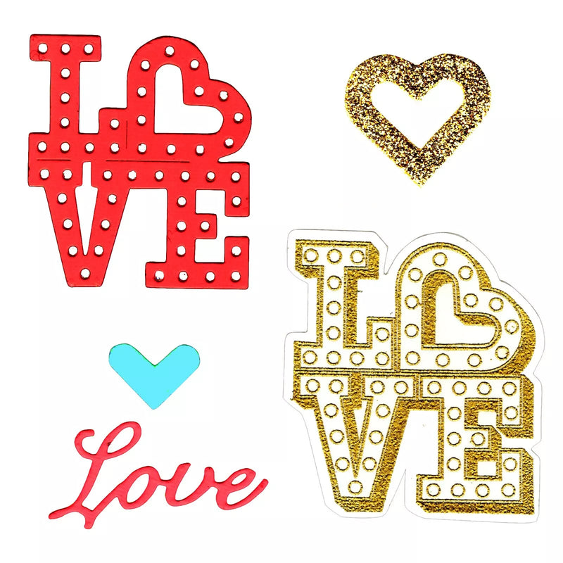 Sizzix Framelits Dies with Stamps By Lindsey Serata Love In Lights