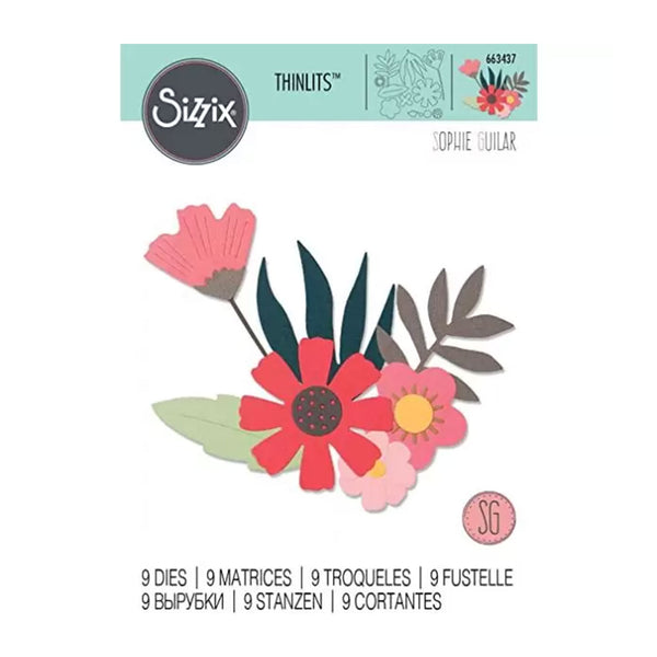 Sizzix Thinlits Die Set 9/Pkg - Free Style Florals
