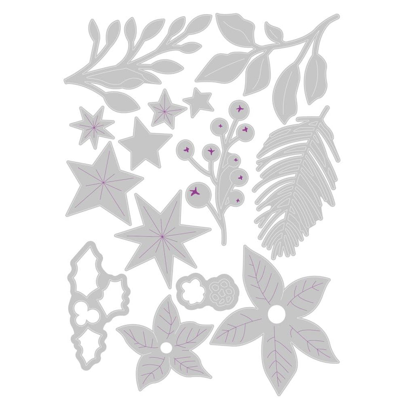 Sizzix Thinlits Dies By Jess Slack 14/Pkg - Festive Foliage*