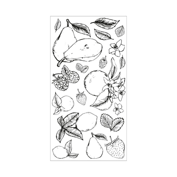 Sizzix Clear Stamp Set By Lisa Jones - Botanical Fruit