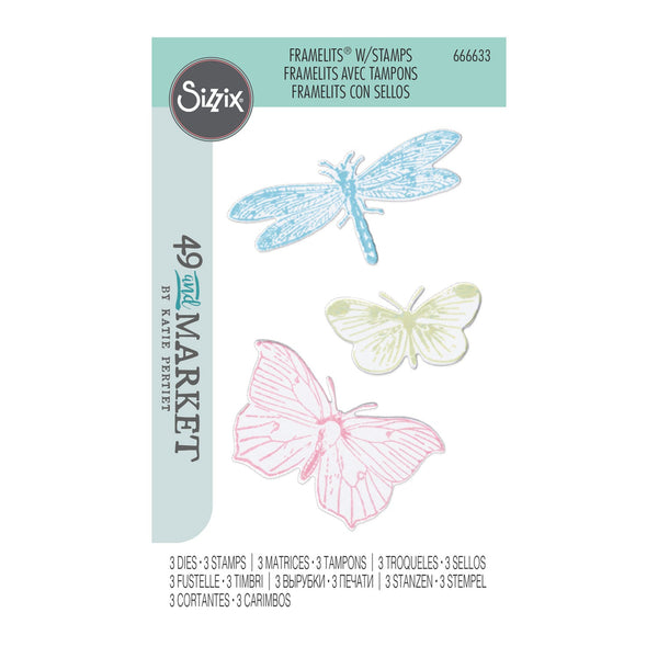 Sizzix Framelits Die & Stamp Set By 49 & Market - Engraved Wings
